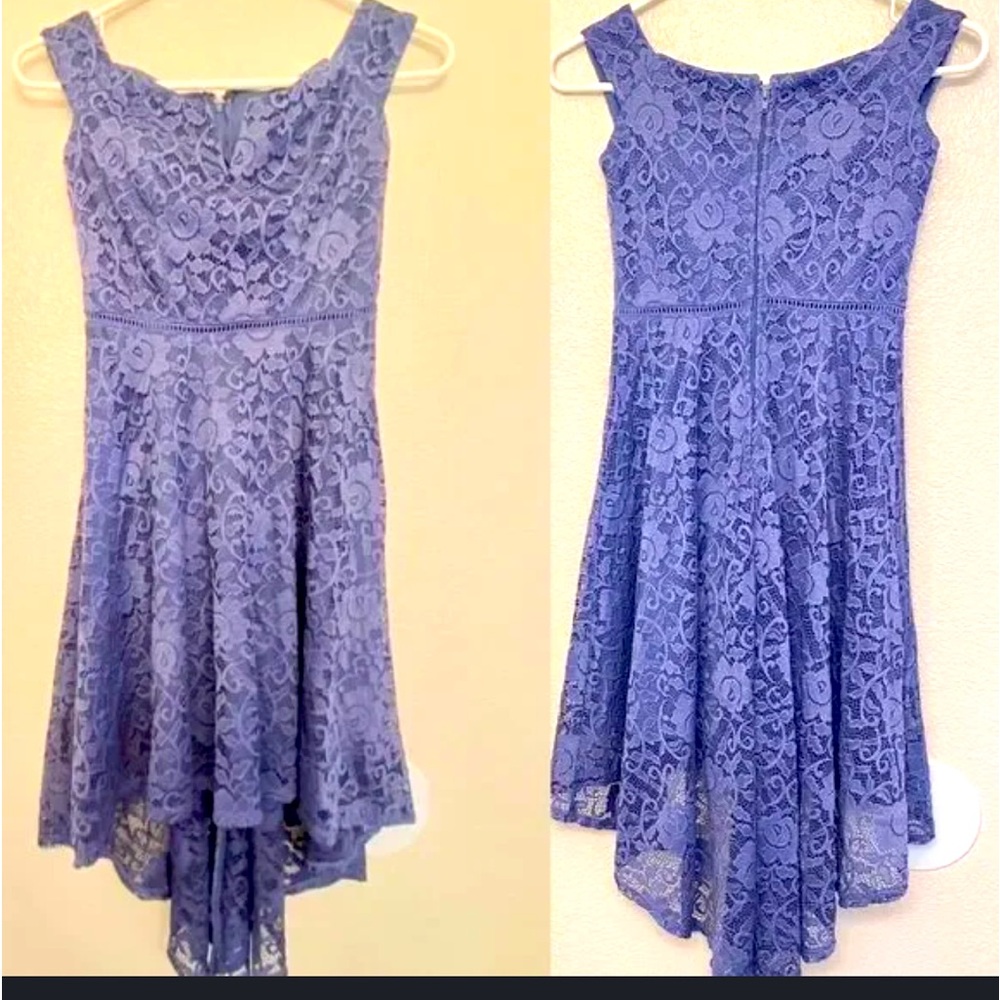 Jodi Kristopher Blue Lace high low dress size 11